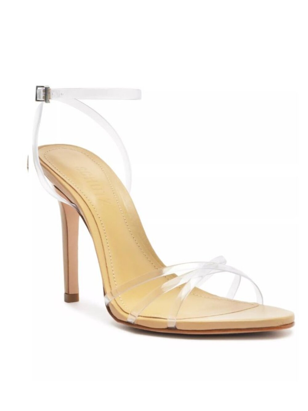 128$ Schutz Amelia High Stiletto Heels Sandals Women's  Size 9.5 M US Nude